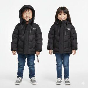 Reebok 3T Puffer Jacket Heavyweight Water Resistant Hooded  1896 msrp $80